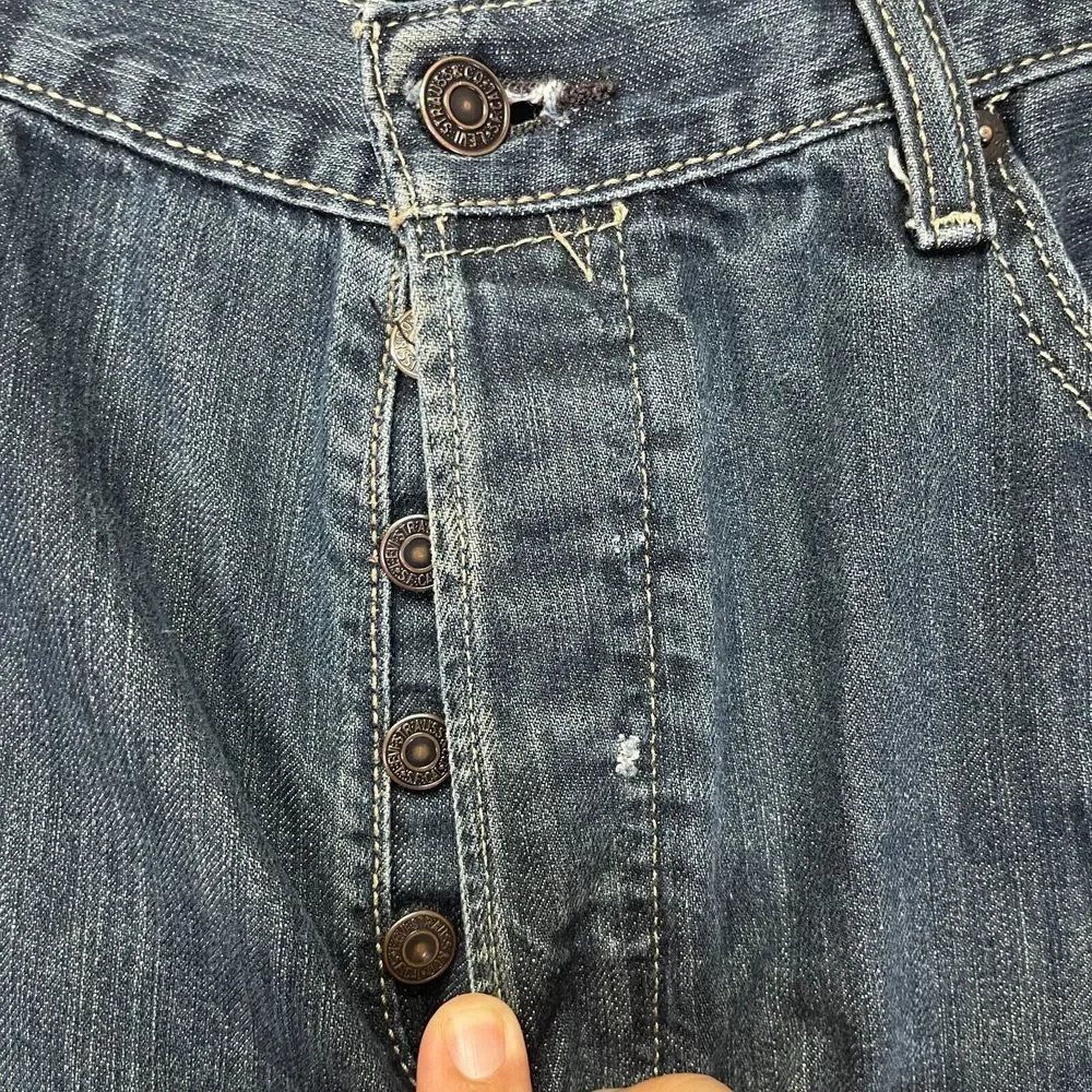Levi's 501 Button Fly‎ Jeans Men 38x29 Blue Denim BlokeCore ClassicCore Straight